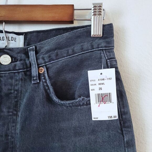 Agolde 90's Pinch Waist High Rise Straight Leg Denim Jeans In Howl Size 26 NWT - Picture 8 of 10